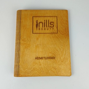 Durable A4 cubierta de menú de madera calidad cuero menú carpeta libro para Cafetería Restaurante Bar Hotel-Suministros de restaurante de calidad - Product Image 6