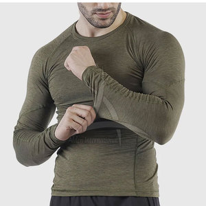 Chemises de compression solides de dernière génération fabriquées au Pakistan, en spandex et polyester, pour hommes, écologiques, respirantes, manches longues - Product Image 3