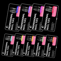 JIEYU Vente chaude 550 pièces Faux ongles en ABS mi-mat à couverture complète, forme simple goutte d'eau, réutilisables, pour les écoles de beauté