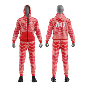 Survêtements sportifs personnalisés pour hommes, hiver, à capuche, grande taille, poids moyen, respirants, écologiques, appliqués, polyester/coton imprimé - Product Image 3