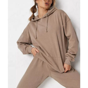 High Quality Slim Fit Tech Fleece Tracksuit for <b>Women</b> Custom Printed O Neck Zipper Streetwear Trendy Winter Fashion - Product Image 4