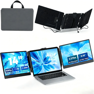จอภาพพกพาแบบสามจอขนาด 14 นิ้ว IPS USB สำหรับเพิ่มประสิทธิภาพการทำงานของแล็ปท็อป ทำงานที่บ้าน และการเดินทาง - Product Image 1