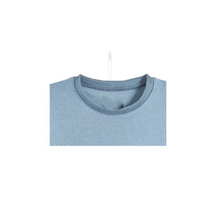 Camiseta Larga de Manga Media con Cuello Redondo para Mujer, Talla Grande, 100% Algodón Orgánico, Transpirable y Ecológica, Azul Informal - Product Image 4
