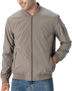 Wholesale Price Unisex Customized Logo Canvas Stand Collar Bomber <b>Jacket</b> with Front Logo High Quality Quick Dry - Product Image 1