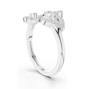 แหวนเพชรรูปใบไม้ที่เติบโตในแล็บอย่างสง่างามสำหรับผู้หญิง0.255 CT VVS-VS EF มีให้เลือก18KT 14KT สีทอง10KT และกุหลาบเงิน925สี - Product Image 6