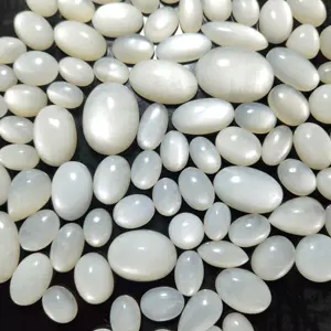 White Moonstone Mix Size Oval Cabochon Loose Gemstone Wholesales Natural White Moonstone Cabochon Crystals Smooth Polish Gems