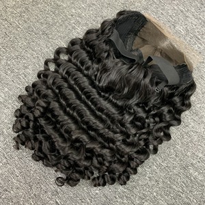 วิกผมหยิกเป็นลอนที่มีส่วนผสมของเส้นผมมนุษย์บริสุทธิ์ที่ไม่ผ่านการแปรรูปจากเวียดนามและเรียบเนียน1B สีธรรมชาติ - Product Image 5