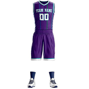 Uniformes personnalisés de basket-ball à rayures, uniformes de basket-ball personnalisés à séchage rapide et respirants, vêtements d'équipe de basket-ball de haute qualité à vendre - Product Image 6