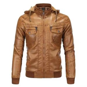 Veste en cuir véritable et toile unisexe, vêtement de motard élégant, coupe ajustée, vêtement tendance, design chaud pour l'hiver, vente en gros, logo personnalisé sur le devant - Product Image 1
