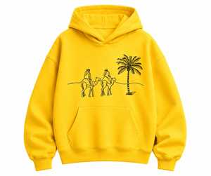 เสื้อฮู้ดดี้ปักลายอูฐทะเลทรายทรงโอเวอร์ไซส์แบบยูนิเซ็กซ์ พร้อมกระเป๋าจิงโจ้ แฟชั่นเสื้อฮู้ดดี้ทรงโอเวอร์ไซส์ - Product Image 4