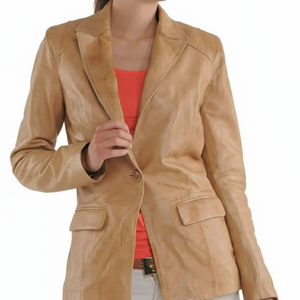 Blouson de moto en cuir d'agneau matelassé moderne pour femmes de qualité supérieure, toucher doux, vêtements d'extérieur, automne hiver, usage décontracté, nouveau design tendance - Product Image 1
