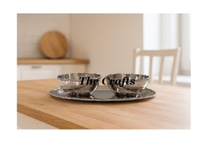 Bol en fer massif avec assiette, couleur argent poli, personnalisable, vaisselle en fer pour servir lors de mariages - Product Image 6