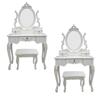 Miroir de coiffeuse de bureau de maquillage de conception française de vente chaude avec la couleur blanche de tabouret pour des meubles de chambre à coucher
