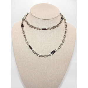 Collana sofisticata. 925 a maglia in argento Sterling con accenti di ebano intarsiati catene di moda per donna - Product Image 5