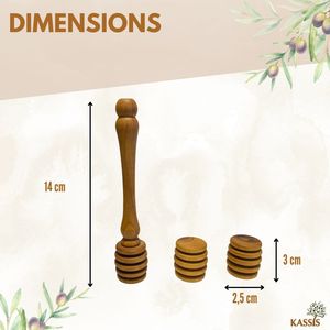 Cuchara para miel hecha a mano de madera de olivo con 3 cabezales de repuesto, 14.5 cm, utensilio de cocina, venta al por mayor desde Belén - Product Image 3
