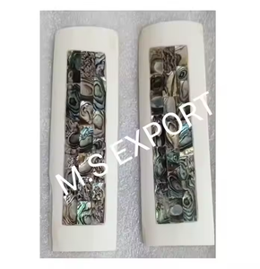 Mango de cuchillo estilo amor elegante ecológico, hueso de camello pulido, marfil con diseño de abulón, artesanías naturales - Product Image 2