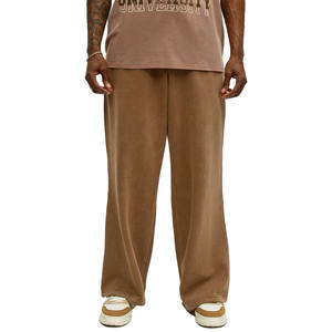 Pantalones Deportivos Holgados de Cintura Media con Logotipo Personalizado, Ligeros, con Diseño de Rayas, 100% Algodón, Doble Cintura, Acabado Lavado - Product Image 2