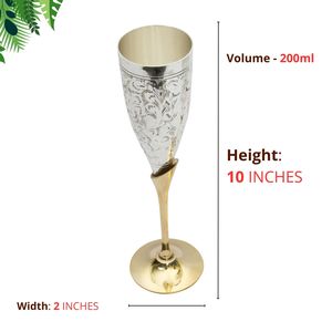 แก้วไวน์ชุบเงินงานฝีมือสุดหรูพร้อมขาตั้ง ทรงกลมดีไซน์ทันสมัยสำหรับการชิม วัสดุโลหะ - Product Image 3
