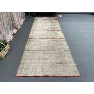 3.7x10.3 ft <b>Rug</b>, <b>Runner</b> Turkish <b>Rug</b>, Gray Solid <b>Rug</b> - Product Image 1