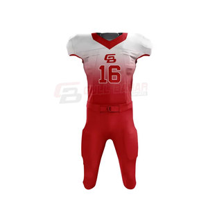 Uniforme de football américain à manches courtes personnalisé respirant avec nom et logo de l'équipe - Product Image 2