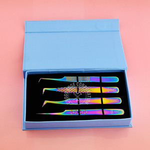 Pinzas de Volumen de 90 Grados Personalizadas para Pestañas, Aplicador Profesional de Extensión de Pestañas con Punta Fina de Fibra - Product Image 1