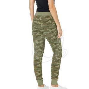 Mid Waist Women's Premium Quality Slim Fit <b>Trousers</b> Comfortable Cotton Polyester Made <b>Camo</b> Printing Design Flat Front Style - Product Image 3
