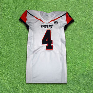 Camiseta de fútbol americano de alto rendimiento ajustada de tamaño juvenil con bordado de sarga de aparejos del fabricante de ropa deportiva COSH - Product Image 4