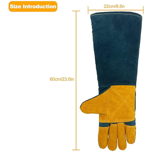 ถุงมือหนังพรีเมียม ทนความร้อน ทำด้วยมือ ราคาสมเหตุสมผล ถุงมือสำหรับจัดการสัตว์ - Product Image 6