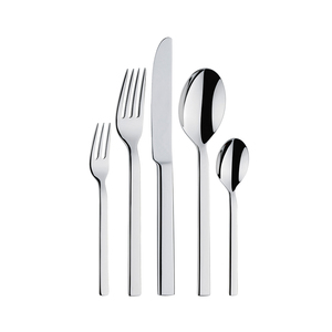 Ensemble de couverts 6 pièces en acier inoxydable au design moderne – Fourchette, couteau, cuillère, baguettes – Compatible lave-vaisselle – Vaisselle de buffet - Product Image 3