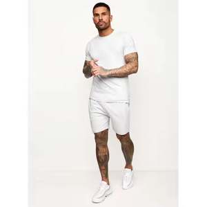 Twinset en coton peigné-T-shirts à col ajusté conçus sur mesure Shorts coupe-vent à séchage rapide automne solide motifs imprimés unis - Product Image 3