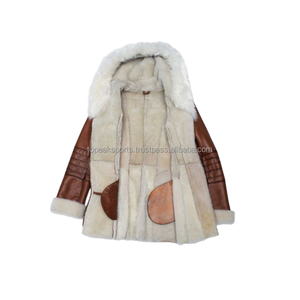 2026 Hot Selling Real Brown <b>Sheepskin</b> Leather Regular Hood Women's 100% High Quality Breathable Waterproof Winter Fashion <b>Jacket</b> - Product Image 3