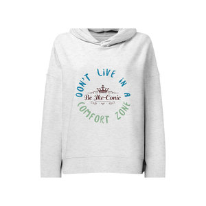 Women's Organic Cotton Recycled Polyester Mid-Weight Dropped Shoulder Double-Needle Stitched Sweatshirt Embroidered <b>Hoodie</b> - Product Image 2