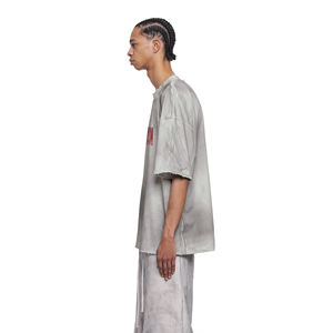 Camiseta de manga corta desgastada con lavado ácido para hombre de alta calidad, hecha a medida, holgada, de gran tamaño, precio al por mayor - Product Image 4