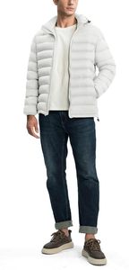 Chaquetas Alternativas de Plumón para Hombre, Ligeras, Resistentes al Agua, Abrigo Acolchado Aislante de Invierno con Capucha Desmontable. - Product Image 6