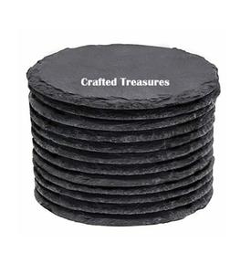 Posavasos de taza de pizarra de bebida de mármol de piedra negra personalizados grabado en blanco al por mayor sublimación cuadrada redonda Natural a granel - Product Image 1