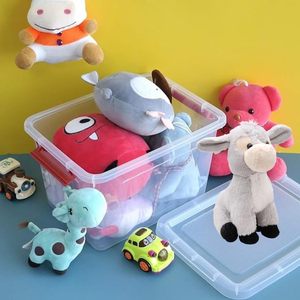 10 contenitori in plastica trasparente 10 litri 37X25.5X17 cm organizer impilabili per biancheria da armadio casa e bagno - Product Image 3