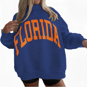 Sudadera Casual de Mujer Personalizada, Oversize, Cuello Alto Simulado, de Forro Polar, Antiarrugas, de Secado Rápido, Transpirable, de Poliéster/Algodón para Invierno - Product Image 1