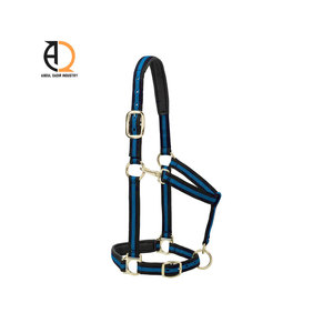 Licol en cuir de selle pour cheval avec boucle en laiton et accessoire en nylon pour cheval - Product Image 5