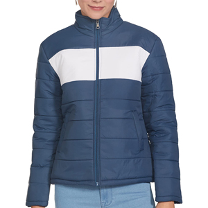 Chaqueta acolchada elegante al por mayor para mujer, abrigo con cuello levantado y cremallera frontal a prueba de viento de calidad superior para elegancia de invierno - Product Image 5