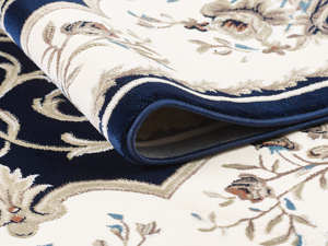 Tapis turc de luxe fait à la machine Laila Navy, qualité supérieure pour salon, fabriqué à Gaziantep. - Product Image 2
