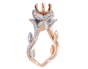 Bague en argent sterling S925 plaqué or rose avec diamant Moissanite taille ronde Bague d'anniversaire au design unique et de luxe pour femme - Product Image 4