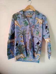 Cao Cấp Xuất Khẩu Chất Lượng Của Phụ Nữ Đồ Ngủ Và Quần Set Ấm Cúng Tiger In Pajama Tops Của Phụ Nữ Bông Đồ Ngủ 2Pcs Bộ Bán Buôn - Product Image 3