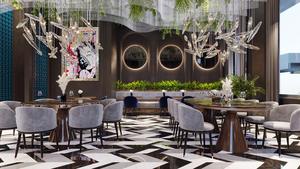 Muebles de restaurante <span class=keywords><strong>Dubai</strong></span> moderno ligero de lujo comida rápida mesa de comedor y sillas restaurante de madera Banco largo cabinas sofá - Product Image 6