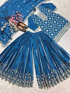 Última colección de vestidos de seda para mujeres indias pakistaníes Choli vestido de novia llegadas Eid colección Salwar kamiz - Product Image 3