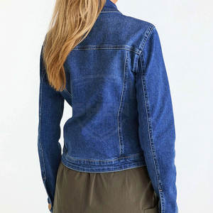 Veste en jean pour femme en coton avec logo personnalisé en gros, légère, pour usage extérieur, vente en ligne - Product Image 2