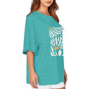 Camiseta gráfica extragrande de diseño único de algodón 100% para mujer, camiseta de manga corta para mujer - Product Image 4