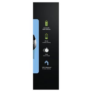 Afeitadora Eléctrica para Hombre, Cabezal de Precisión, Inalámbrica, Uso en Seco/Húmedo, Enchufe de 2 Pines para Baño, Triple Cuchilla, IPX7, Repuesto, Negro/Azul - Product Image 2