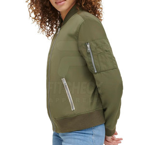 Blouson aviateur respirant de haute qualité pour femmes avec col montant traitement fini meilleure vente - Product Image 2