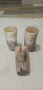 Vasos de Vidrio de Cuerno Natural Pulido Hechos a Mano de Estilo Vintage Más Vendidos, para Cerveza y Whisky, Fiestas Temáticas, Disponibles en Cantidad al por Mayor - Product Image 3