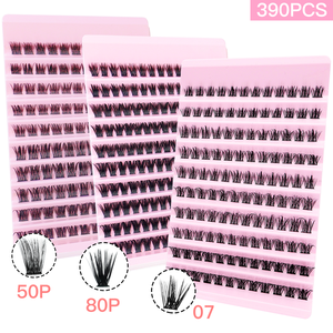 Extensions de cils individuelles Asiteo, 500 pièces, bouquets naturels effilés, fibres synthétiques plates fabriquées à la machine pour usage DIY - Product Image 3